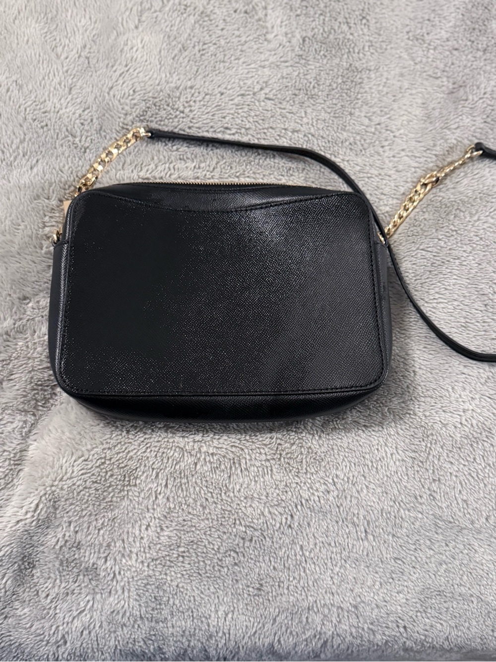 Michael Kors Black Saffiano Leather Crossbody Bag | Gold Hardware - Picture 6 of 7